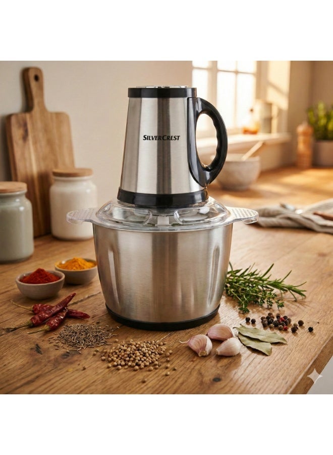 سيلفر كريست مفرمة كهربائية سيلفر كريست SIL-234 - مفرمة لحم وخضار ، 6 شفرات ستانلس ستيل ، 3 سرعات متغيرة بقوة 600 وات , سعة 3 لتر - Image 4